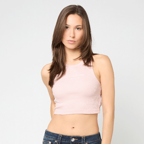Karl Kani Γυναικεία αμάνικη μπλούζα Slogan Rib Cropped Racer Top